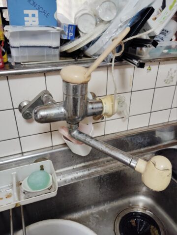 台所水栓施工前